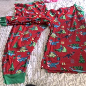 Christmas Pajamas with Dinosaurs worn once